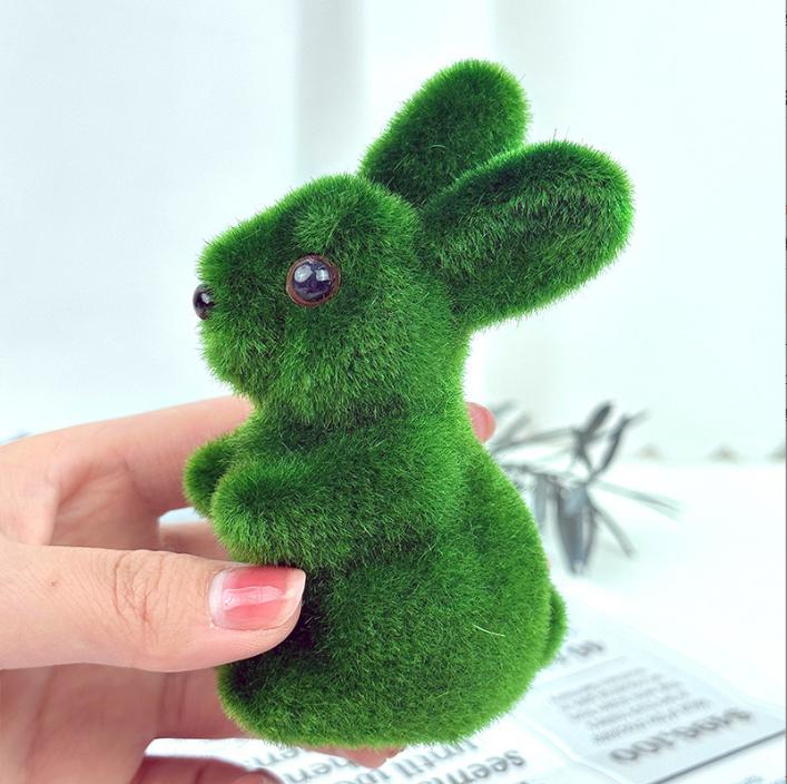 

Easter Rabbit Green Foam Flocking Simulation Three-dimensional Moss Rabbit Handicraft Decorations Gardening Decoration 1pc