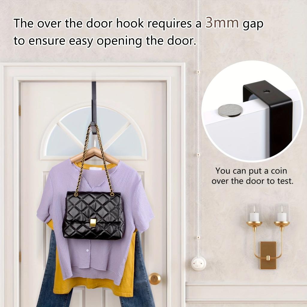 25*4.5*3cm1pc Foldable Clothes Door Rear Hanger Without Punching,four-grids Strong Load-bearing Retractable Wall Mounted Rack.