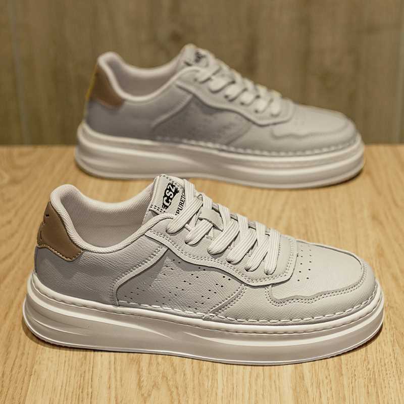 Men's autumn new British leather breathable casual sports platform shoes