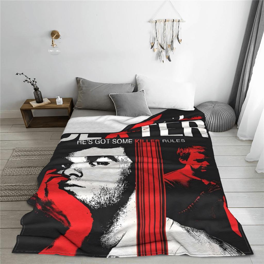 Dexter Morgan TV Horror Blanket Warm Soft Funny Plush Bedding Throws For Girls Boys Living Room Flannel Bedspread Bed Cover