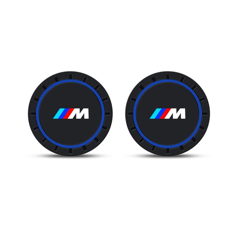 BBKY7 2PCS Car Cup Pad High-quality Silicone Coaster Non-slip Mat For BMW M Emblem E46 E36 E34 F10 E90 F30 E60 F30 E53 E30 E92 E87