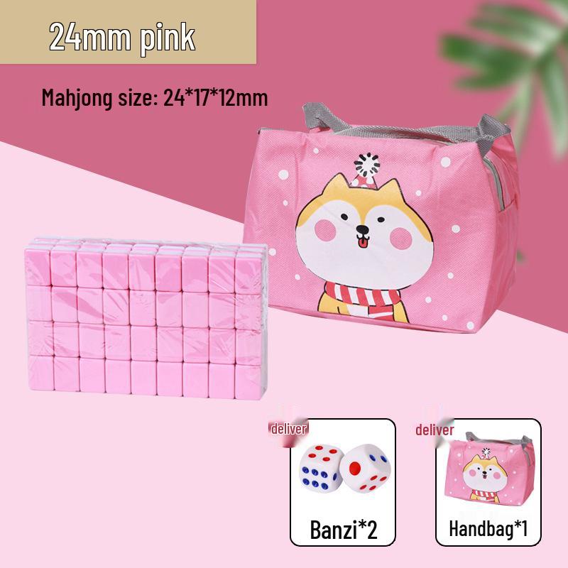 Conjunto de Mahjong Compacto: Azulejos Pardal Sólidos Esculpidos, Tamanhos 24mm e 30mm, Ideais para Uso em Viagens e Dormitórios