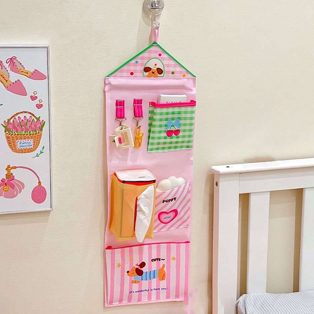 Oxford Cloth Dormitory Storage Hanging Bag Multi-layer Cute Wall Mounted Storage Bag Space Saving Sundries Organizer Students
