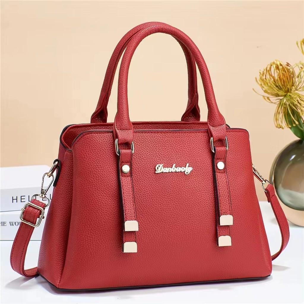 Elegant Pu Material Large Capacity Women's Tote Bag In Stylish Black And Wine Red For Everyday Use