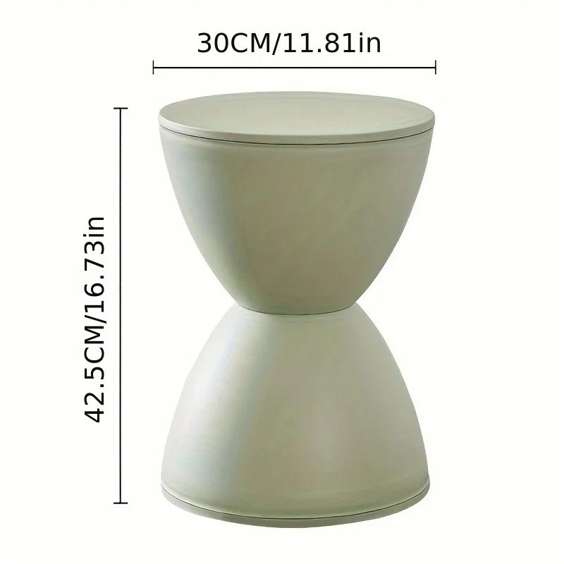 Hourglass Round Stool, Shoe Changing Stool - Colorful Geometric Aesthetics Design, Suitable for Modern Style Home Decor