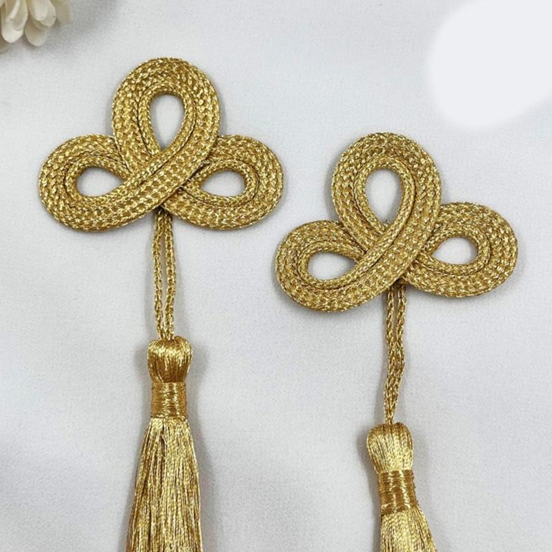 Flecos Largos Dorados Adorno Decorativo de Tréboles Hechos a Mano Accesorios de Moda para Decoración de Cortinas de Hogar