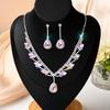 Funkelndes Strass- & Zirkon-Braut-Halsketten- und Ohrring-Set - Elegante Hochzeitsaccessoires