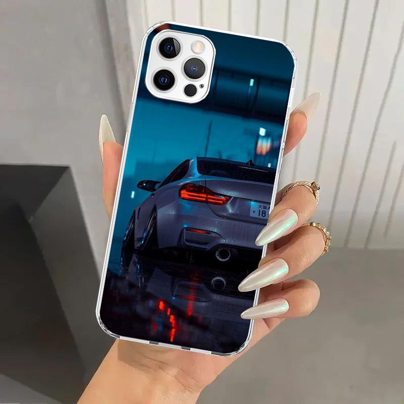 Blue Red Car for B-Bmw Phone Case for Iphone 16 15 14 13 12 Mini 11 Pro Max 16E X XS XR 7 Plus 8 SE 2020 Soft Funda Print Shell