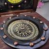 Marine Compass Clock, Handmade Compass Mounted In Vintage Wooden Case, Antique Watch