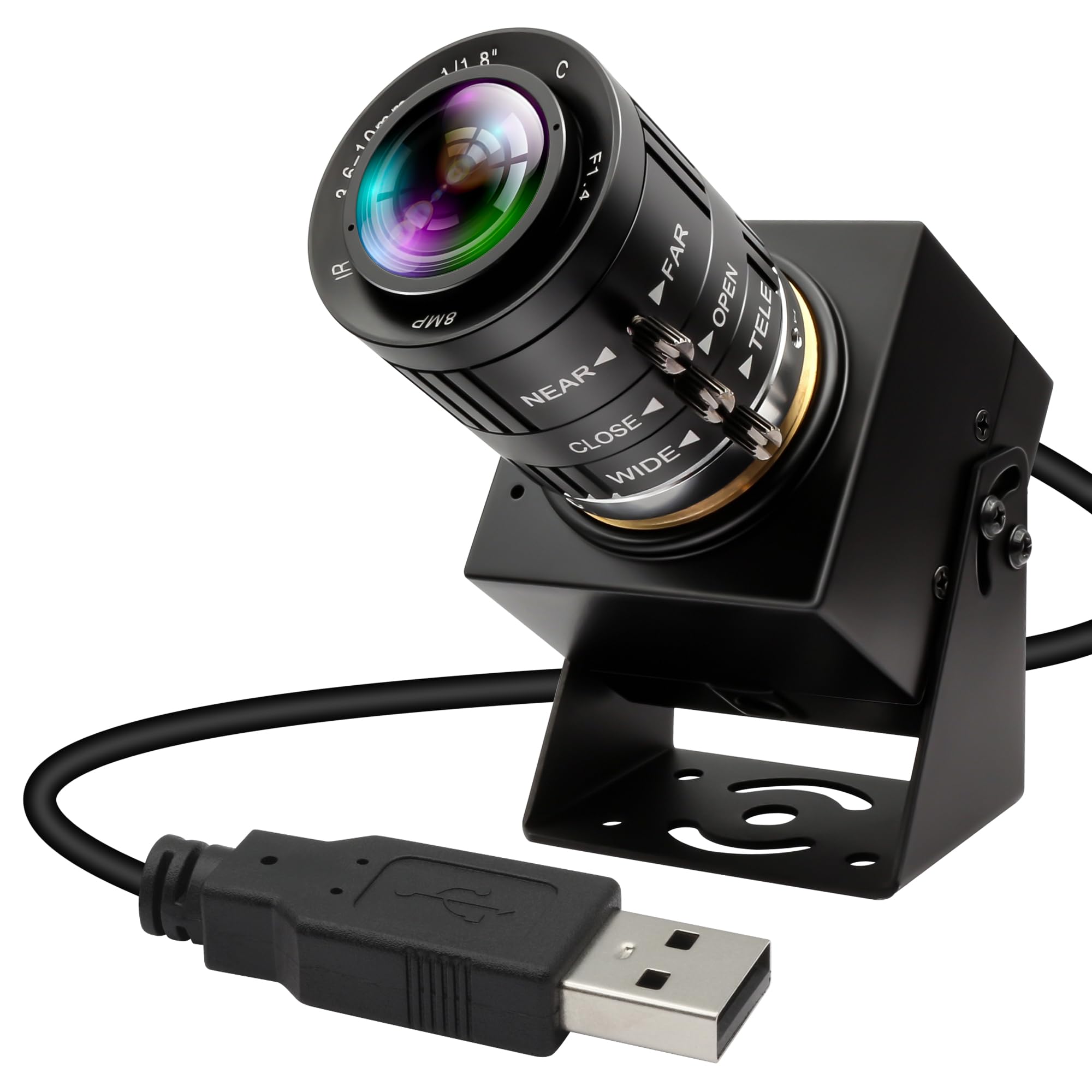 

ELP 48MP USB Камера 8K Ultra HD USB Веб-камера з 3-кратним оптичним зумом Об єктив з кріпленням CS для комп ютерів Lightburn Cam Plug and Play для Windows Linux MAC