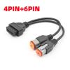 For Harley for Davidson 6Pin 4Pin To OBD2 16PIN Motorcycle ELM327 OBD 2 Diagnostic Scanner Adapter Tool Two-in-one Extension