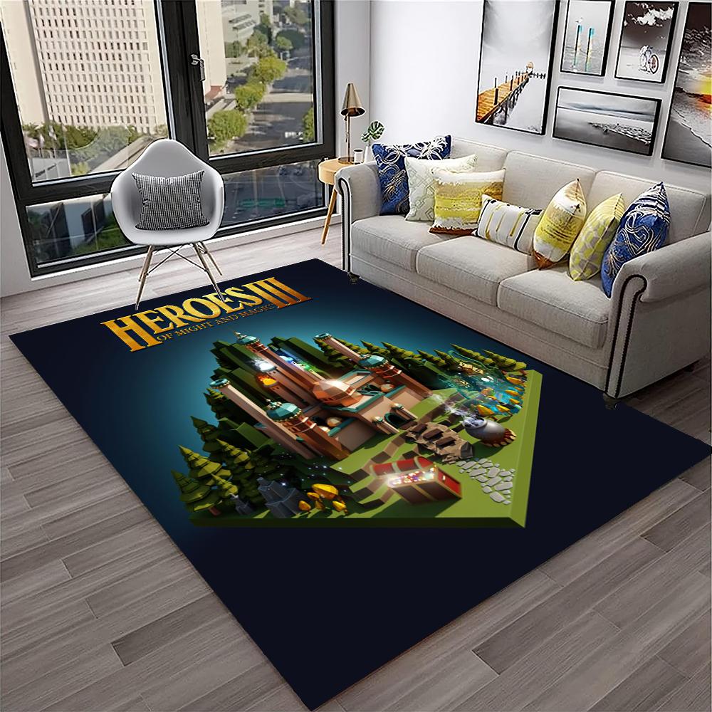 Retro Game Heroes of Might and Magic Carpet Rug for Home Living Room Bedroom Sofa Doormat Decor,kids Area Rug Non-slip Floor Mat
