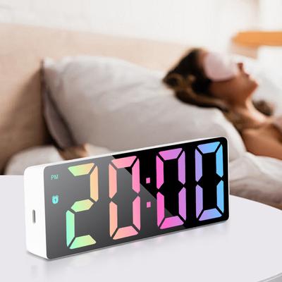 Digital Alarm Clock with LED Display Date Temperature Dimmable Snooze Electronic Clock for Bedrooms Bedside Kids Adults