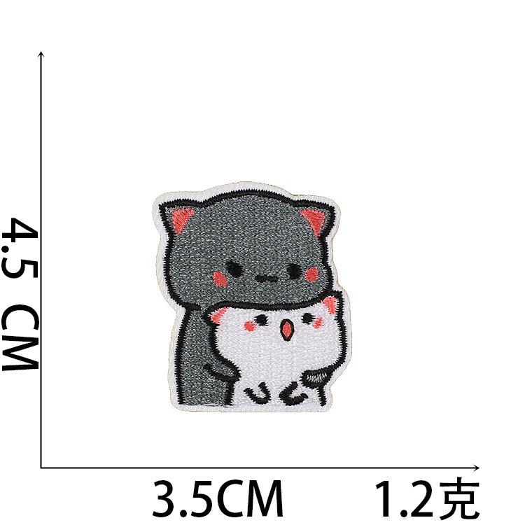 New Cat Family Computer Embroidery Cloth Sticker Cartoon Kitten Patch Sticker Clothes Decoration Embroidery Chapter Label Ironing