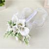 Artificial Silk Flower Bride Handheld Bouquet Wedding Flower Arrangement with Ribbon Design for Ceremony Engagement