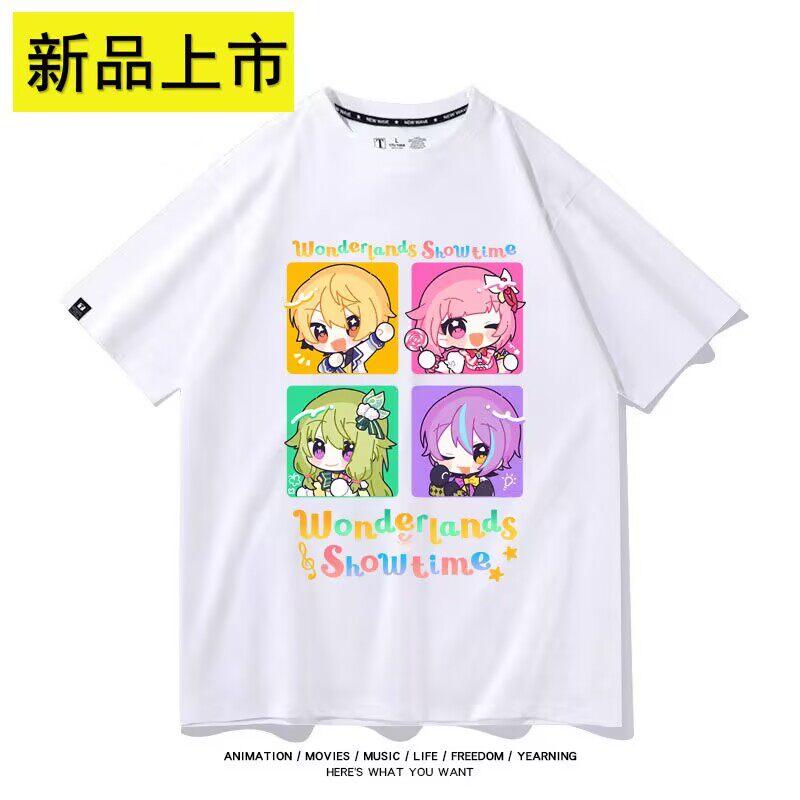 World Plan Colorful Stage Hatsune Miku Surrounding Tianma Si Pure Cotton Printed New Fashion Trend Unisexs and Womens Tshirt