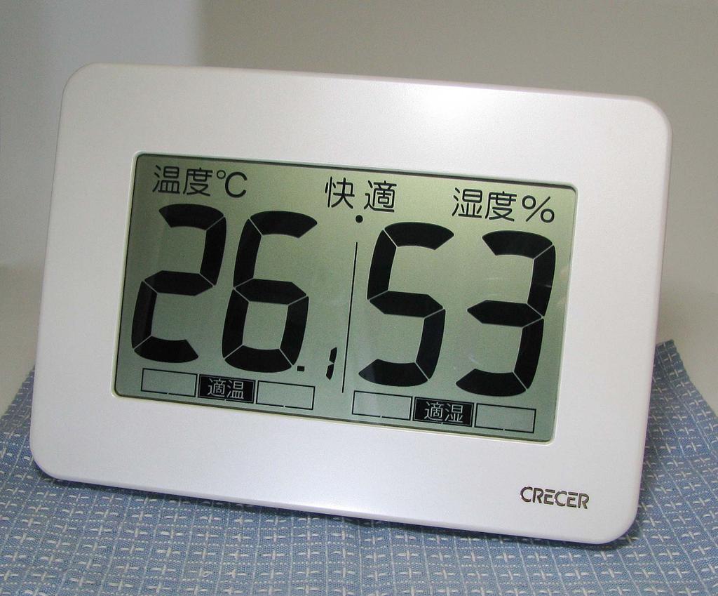 Cresel Screen Digital Medium CR-3000W Ultra-Large Thermometer/Hygrometer, White,