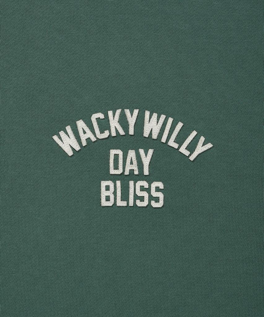 WACKY WILLY Signature Typography Half-Zip Sweatshirt Green