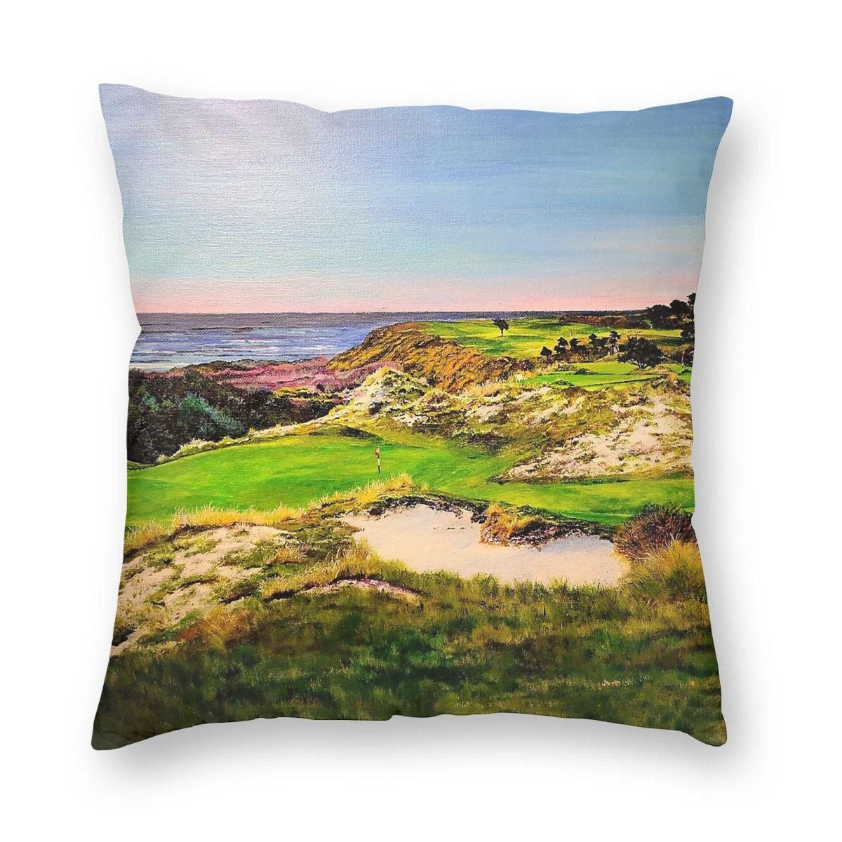 Bandon Dunes Golf Resort Square Pillowcase Polyester Linen Velvet Printed Zip Decor Sofa Cushion Cover 30x30cm