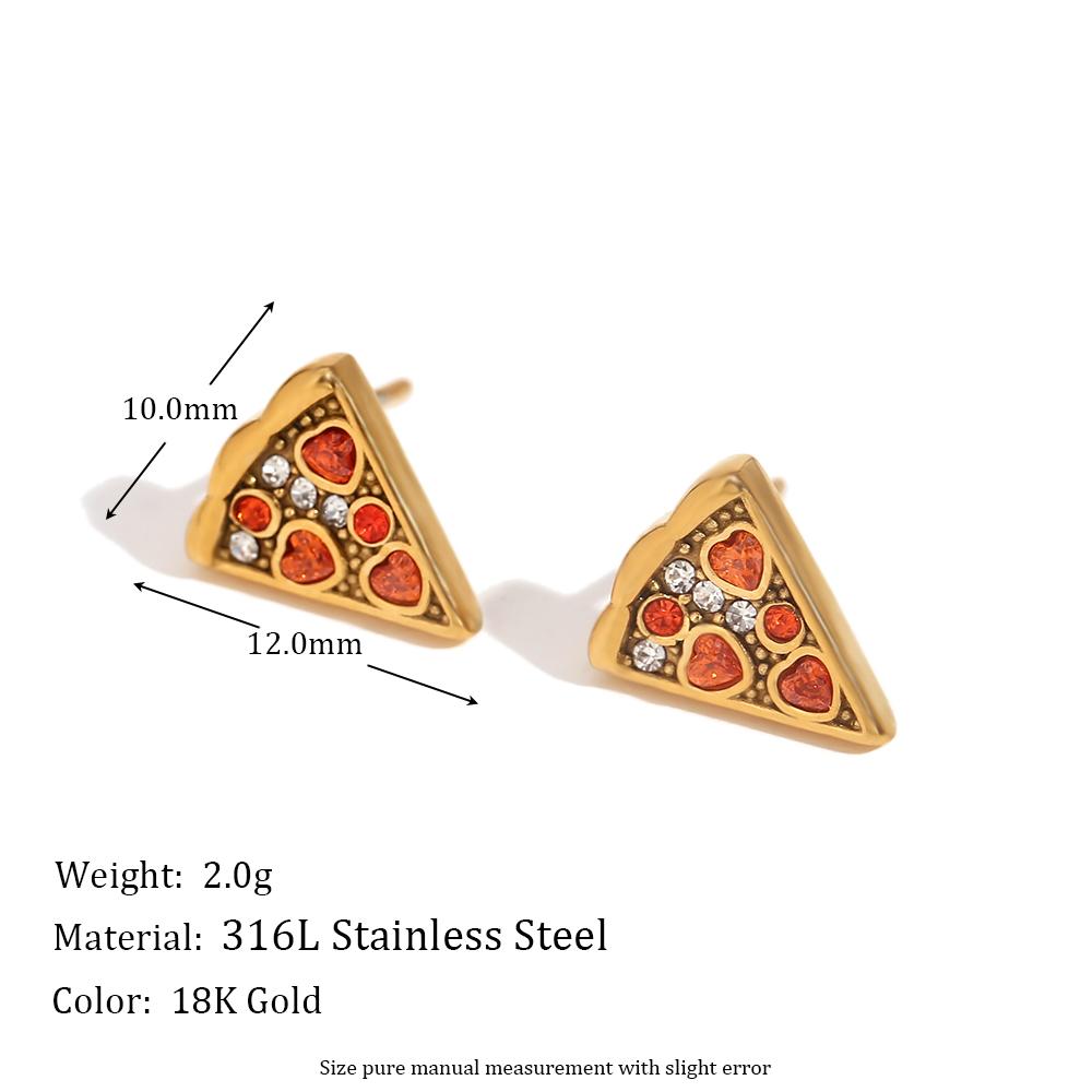 

MamacitaSlay Sweet colorful enamel sandwich pizza ice cream sparkling Women s earrings gold plated Jewelry Woman accesories