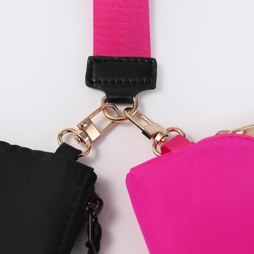 LULU Color Block Waterproof Nylon Coin Purse & Wristlet Key Bag