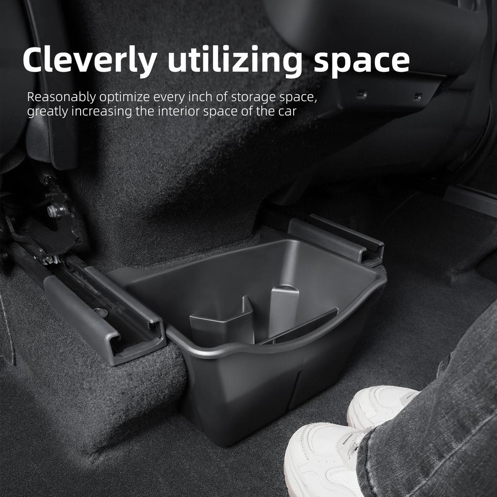 For Tesla New Model Y 2025-2020 Rear Seat Storage Box Bins Backseat Trash Can Garbage Bag Tray Car Accessories
