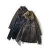 American vintage Pleat Vertical Stripes Lightweight Cargo Shirts Men's Spring/Summer Lapel Outerwear Foreign Trade Men's Casual Shirt