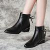 2026 Autumn/Winter New Pointed Short Boots with Middle Heel Fashion and Velvet Women's Shoes