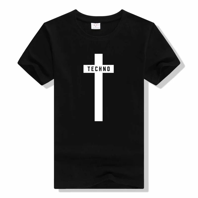 Funny T shirt Tops Techno T-Shirt Sexy Techno Hub 2 Letter Print Cotton Sleeve Humor Style tshirt Techno short sleeve tshirt