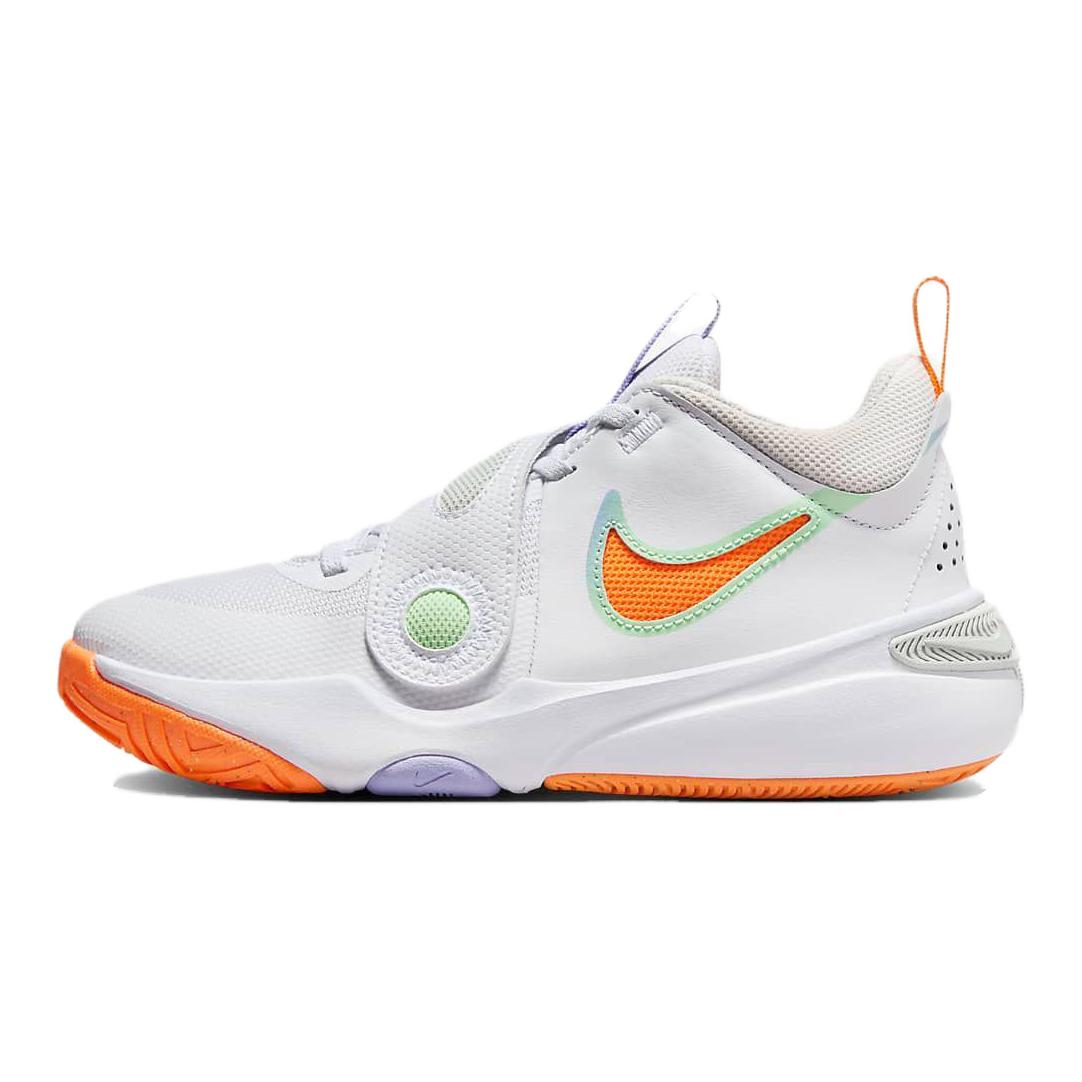 Nike Team Hustle D 11 Gs White Vapor Green Purple Pulse Total Orange DV8996-103 38.5