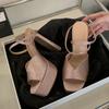 Fashion Fashion Rhinestones Satin Platform Wedges Women Gladiator Sandals Sexy Ankle Strap High Heels Summer Party Prom Chunky Shoes