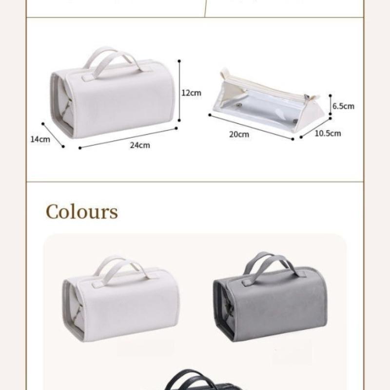 Stylish Large Capacity Waterproof Travel Cosmetic Bag with 4 In 1 Detachable Compartments for Makeup and Toiletries Storage
