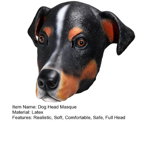 Latex Dog Head Masque Realistic Animal Full Head Masque for Halloween Costume Cosplay Fancy