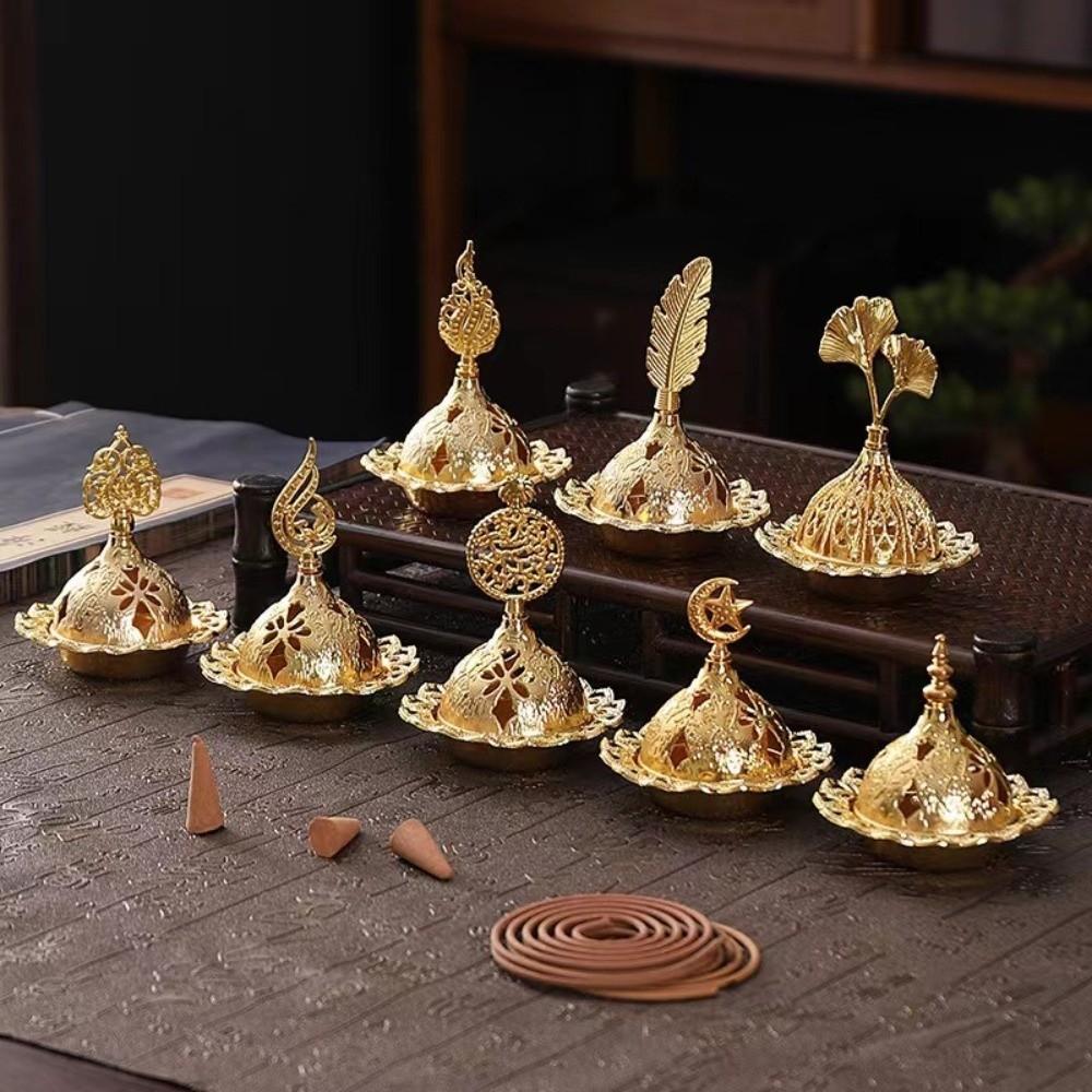 Zinc Zinc Alloy Mini Censer Holder Retro Aromatherapy Burner Decorative Metal Incense Burner  Muslim Ramadan