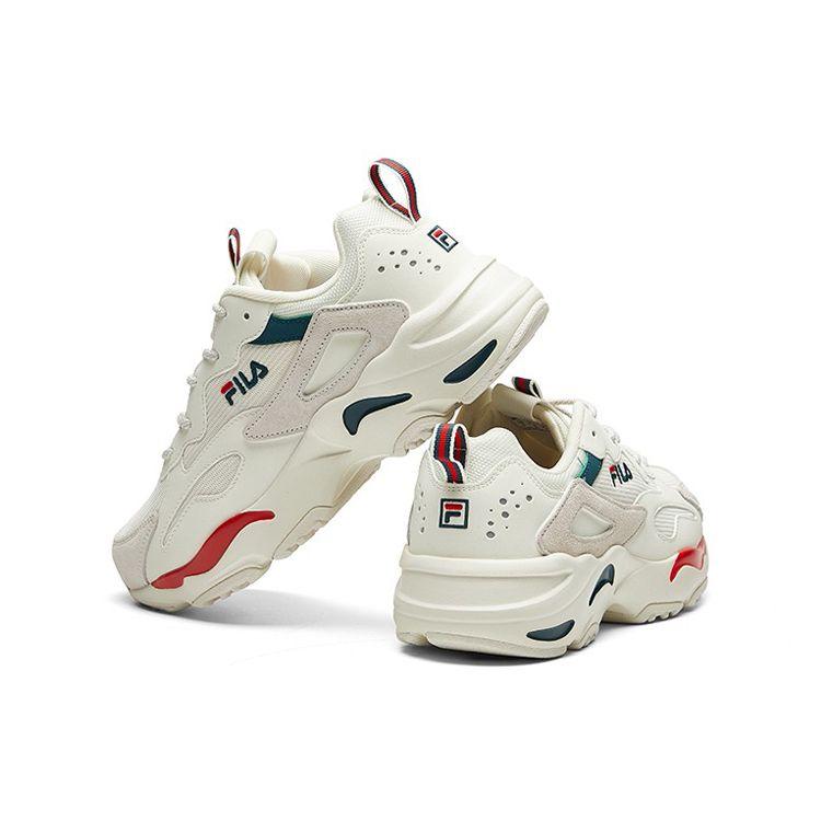 FILA Tracer Fabric Comfortable Casual Breathable Low-Top Dad Shoes Men sneakers White Green Red F12M021111FWR
