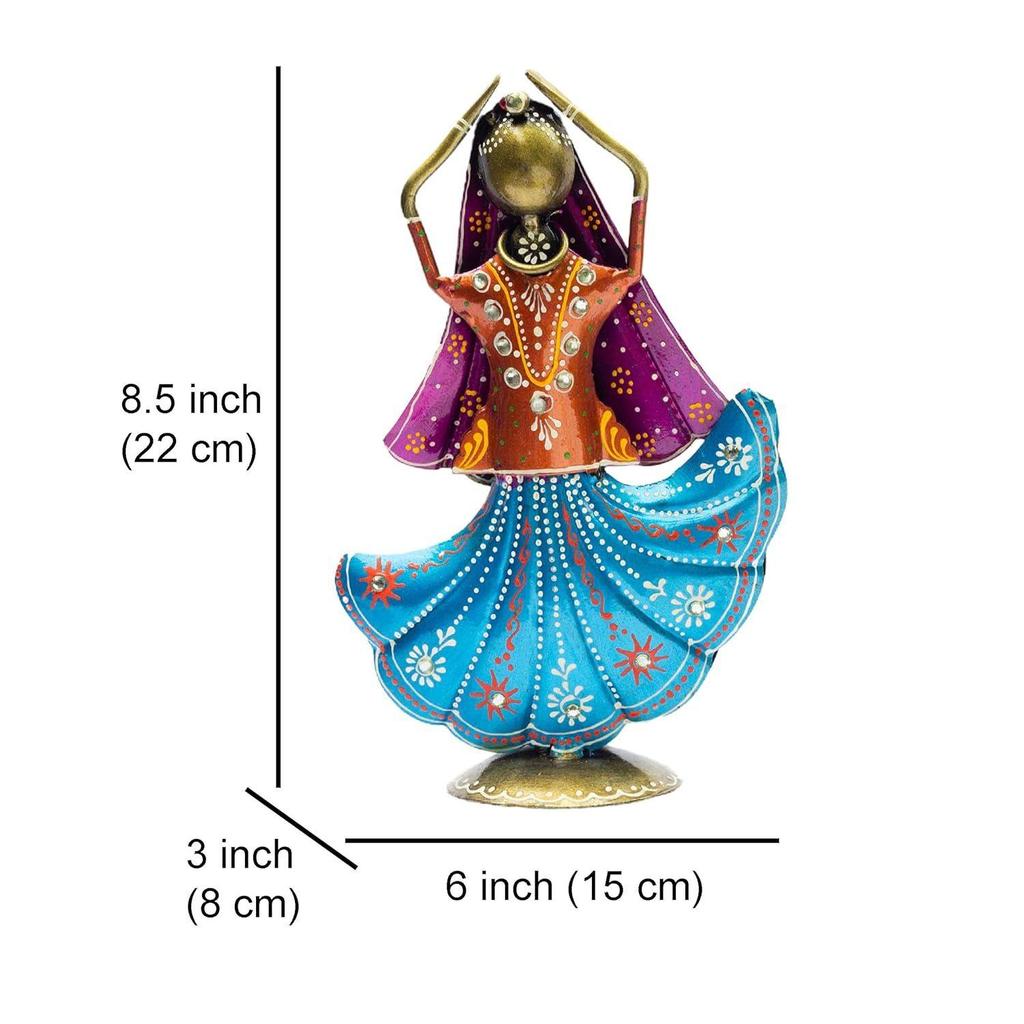 Set of 3 Metal Figurine Dancers Home Decor Item for Living Room, Bedroom, Wedding Festive Housewarming Gift Showpiece