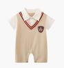 Trendy Summer Lapel Baby Boy Romper – Stylish Infant Crawling Suit for One-Year-Olds