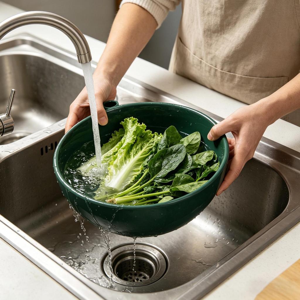 Berry Washing Bowl Rotating Berry Cleaning Colander Kitchen Fruit Washing Bowl for Vegetable Strawberry Cherry Tomato Grape