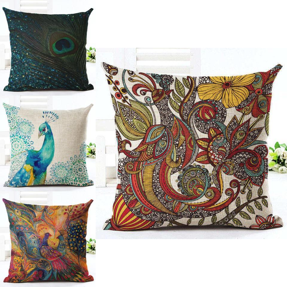 Elegantes 18" Kissenbezug Nordic Pfau mit zeitlosem Design für Heimdekoration