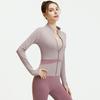 Women's Workout Jacket Full Zip Up Cropped Yoga Jacket Long Sleeve Slim Fit Athletic Top