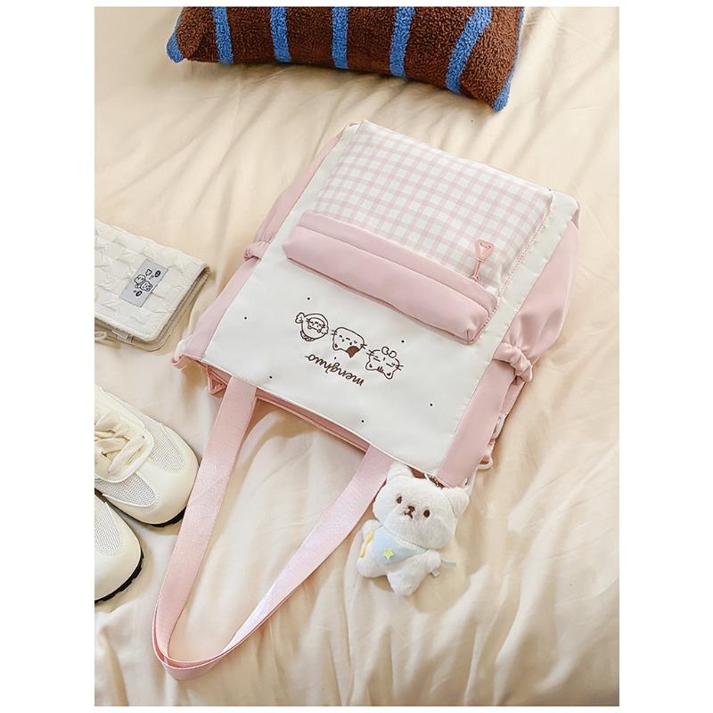 Lightweight and Large-capacity Backpack, New Japanese Ins, High-value, Fresh and Sweet Plaid, Junior High School Schoolbag.