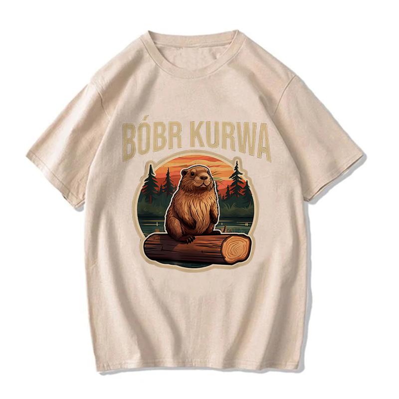 Fun Hamster Print Men's T-Shirt Summer Vintage Kawaii Men's Women's Surfing Beach T-Shirt Unisex Breathable Casual Top