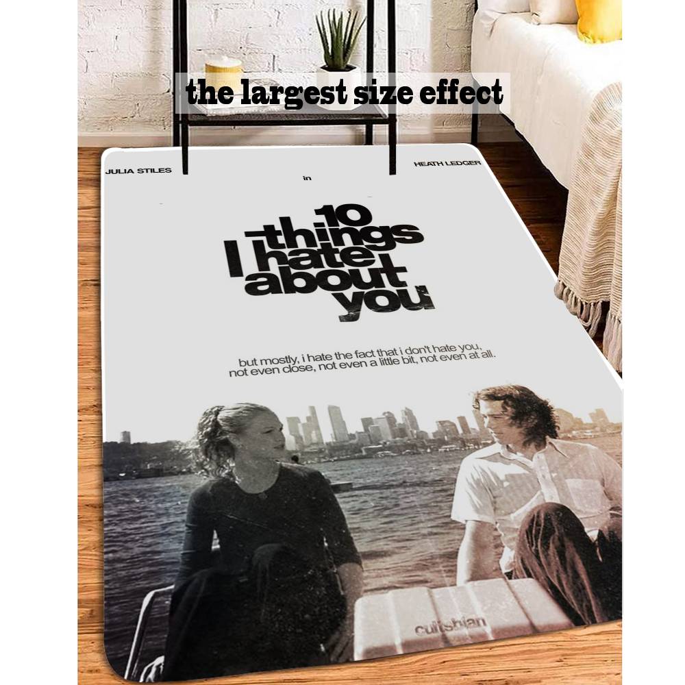 Vintage 10 Things I Hate About You Movie Floor Mat Style Soft Bedroom Floor House Laundry Room Mat Anti-skid Household Carpets