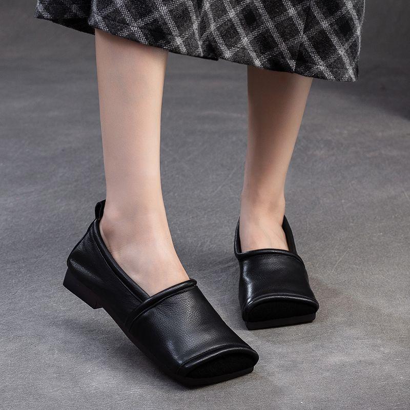 Fashion Hot Selling 2025 New PU Leather Flat Shoes Comfortable One-foot Women's Shoes Fashionable Soft Single Shoes Zapatos De Mujer