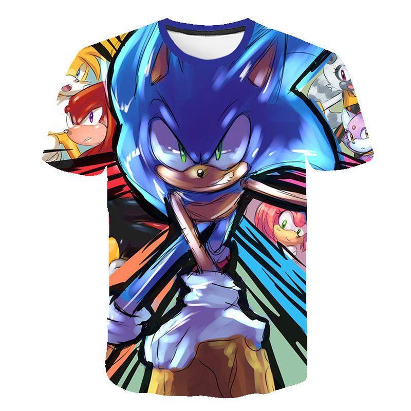 Vibrant Sonic The Hedgehog Printed T-shirt For Kids With Short Sleeves And Comfort Fit