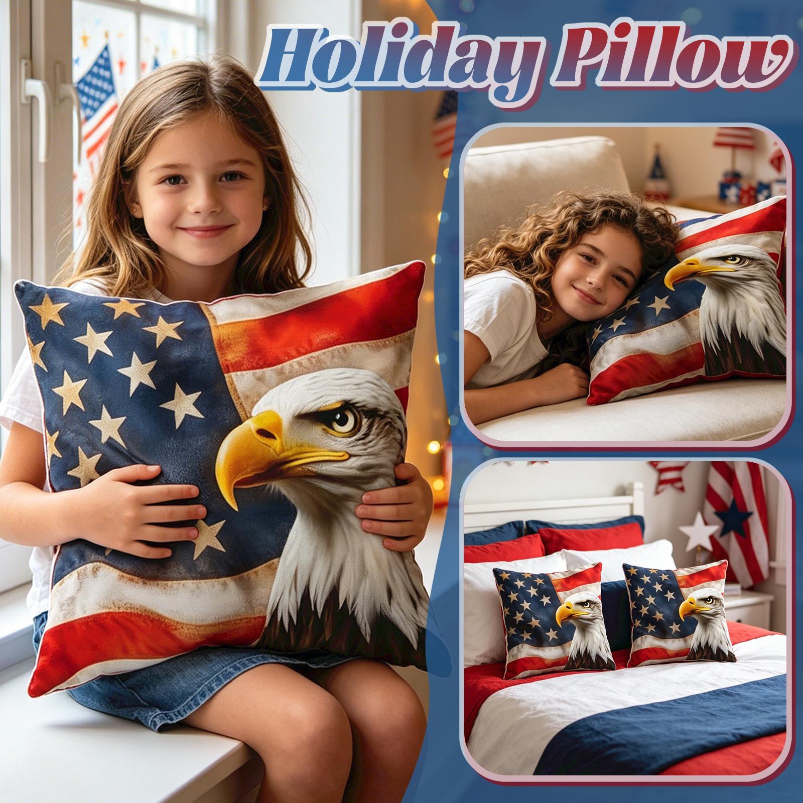 Independence Day Flag English Pillowcase Living Room Bedroom European And American Linen Throw Pillow One Size 657₽