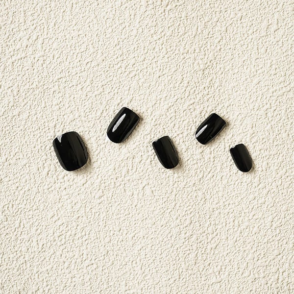 Solid Nail Tips 16 Pieces Deep Black