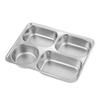 Stainless Steel Divided Food Tray For School Cafeteria Office Family Meals Children Dinner Plate with Compartments