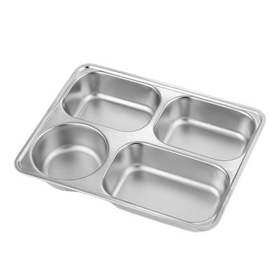 Bandeja de Comida Dividida de Acero Inoxidable Para Cafetería Escolar Oficina Comidas Familiares Plato de Cena para Niños con Compartimentos