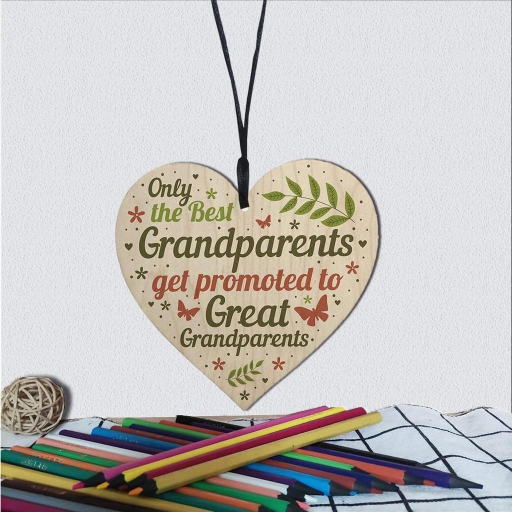Great Grandparents Wood Sign Get Promoted to Great Grandparents Plaque Gifts Present 4 x 4 inch